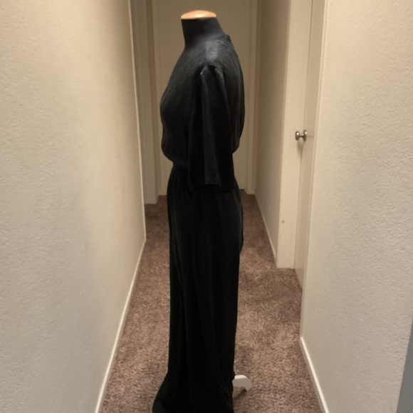 21. Reformation Black Jumpsuit with Sophisticated Wide-Leg Style Size 10 - Picture 6 of 13